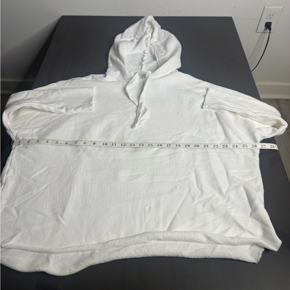 Frank & Eileen Kane Caplet Hoodie Sweatshirt Cream Grey Stripe Size Small - Picture 7 of 8